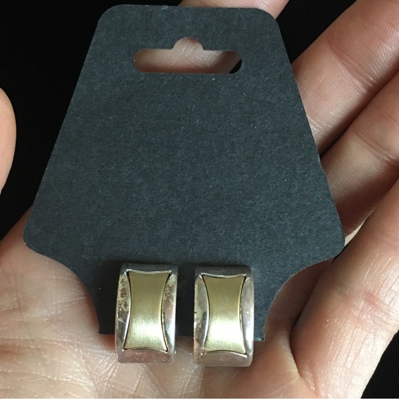 Monet Jewelry - VINTAGE Monet Gold and Silver Tone Clip On Earrings